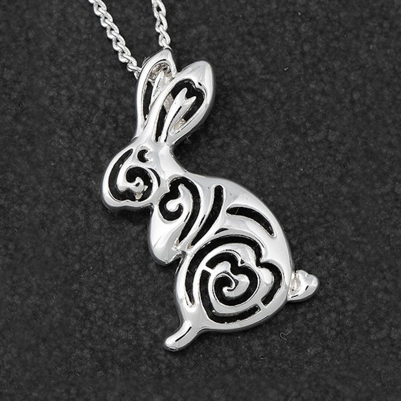 Country Swirl Hare Silver Plated Necklace