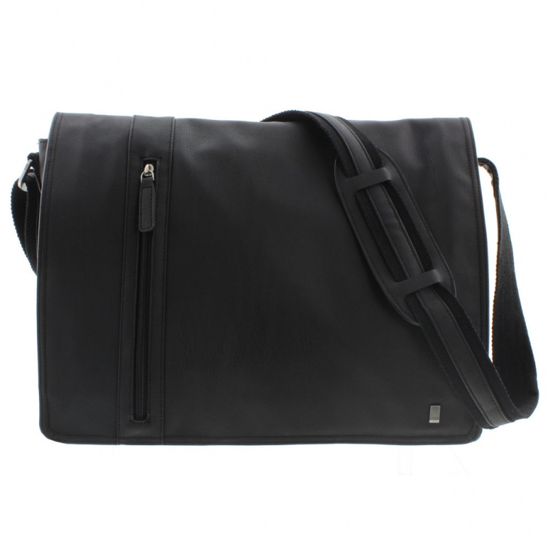 Malone - Laptop Messenger Bag - Black Zip