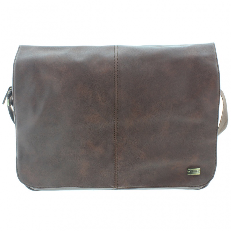 Nomad - Laptop Messenger Bag - Brown Pockets 2