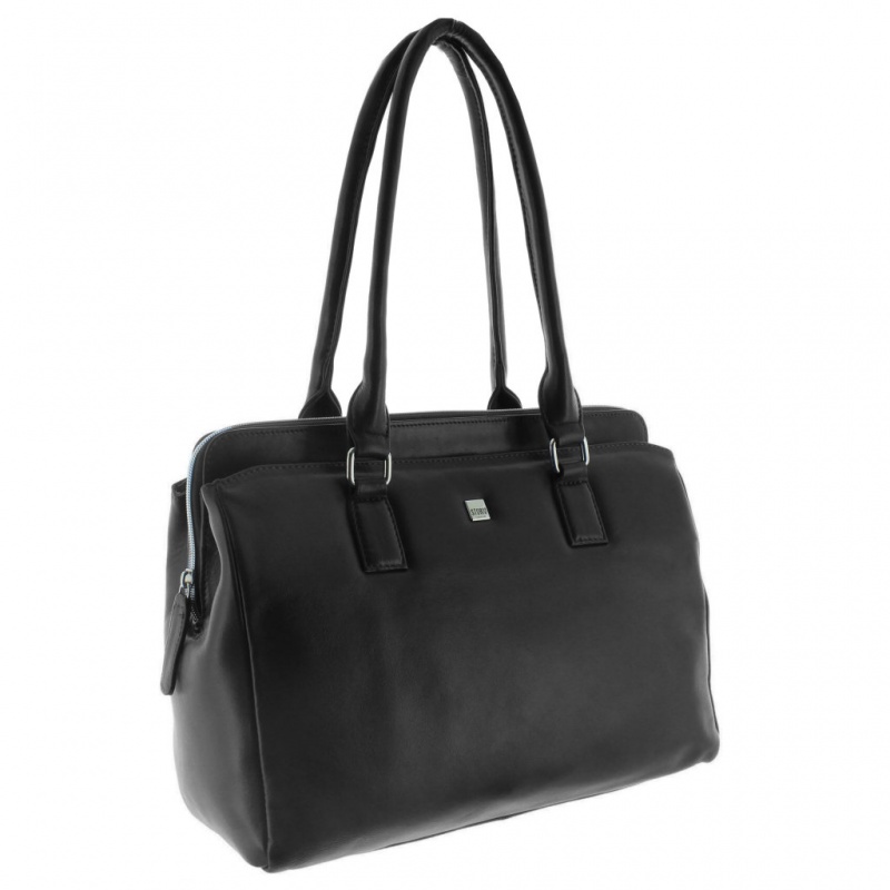 Achurch - Leather Handbag Grey Front