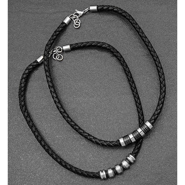 EQ For Men - Black Leather Necklace 