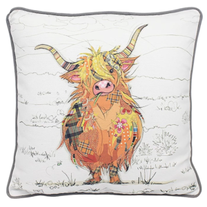 Bug Art - Hamish Highland Cow Cushion