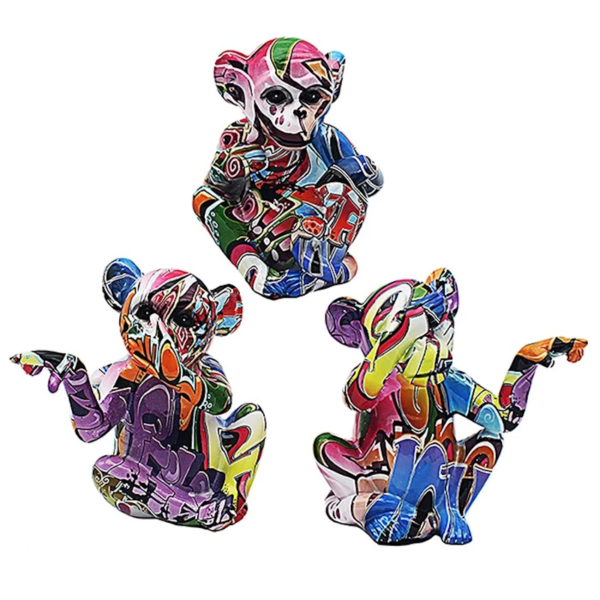 Graffiti Art - Wise Monkeys - Set of 3